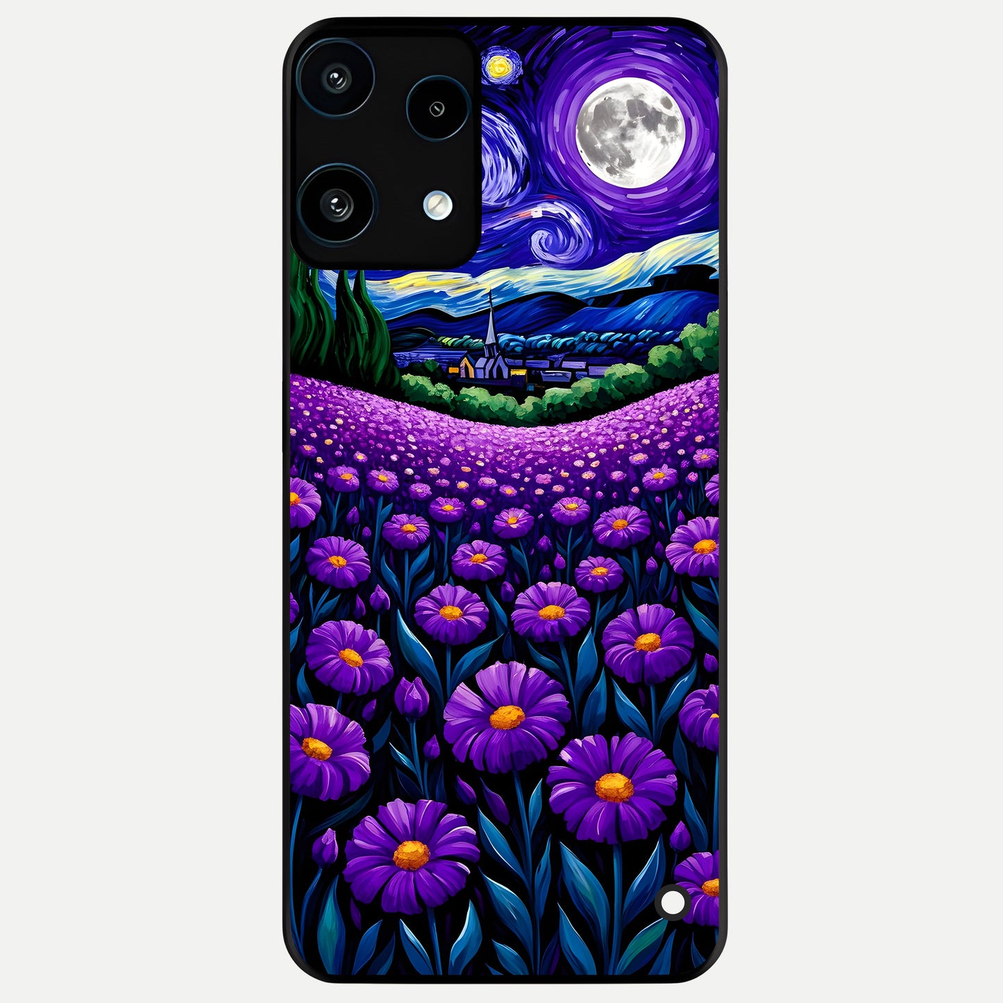  Lavender Moon Field Glass Case For Nothing Phone 3A Lite back cover – full design glossy printed glass finish