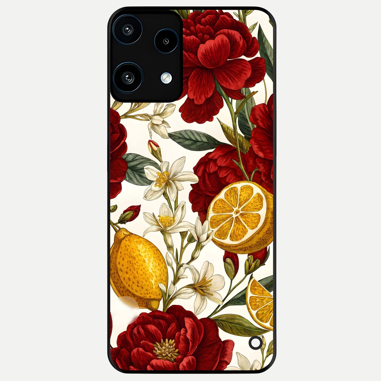  Lemon Rose Charm Glass Case For Nothing Phone 3A Lite back cover – full design glossy printed glass finish