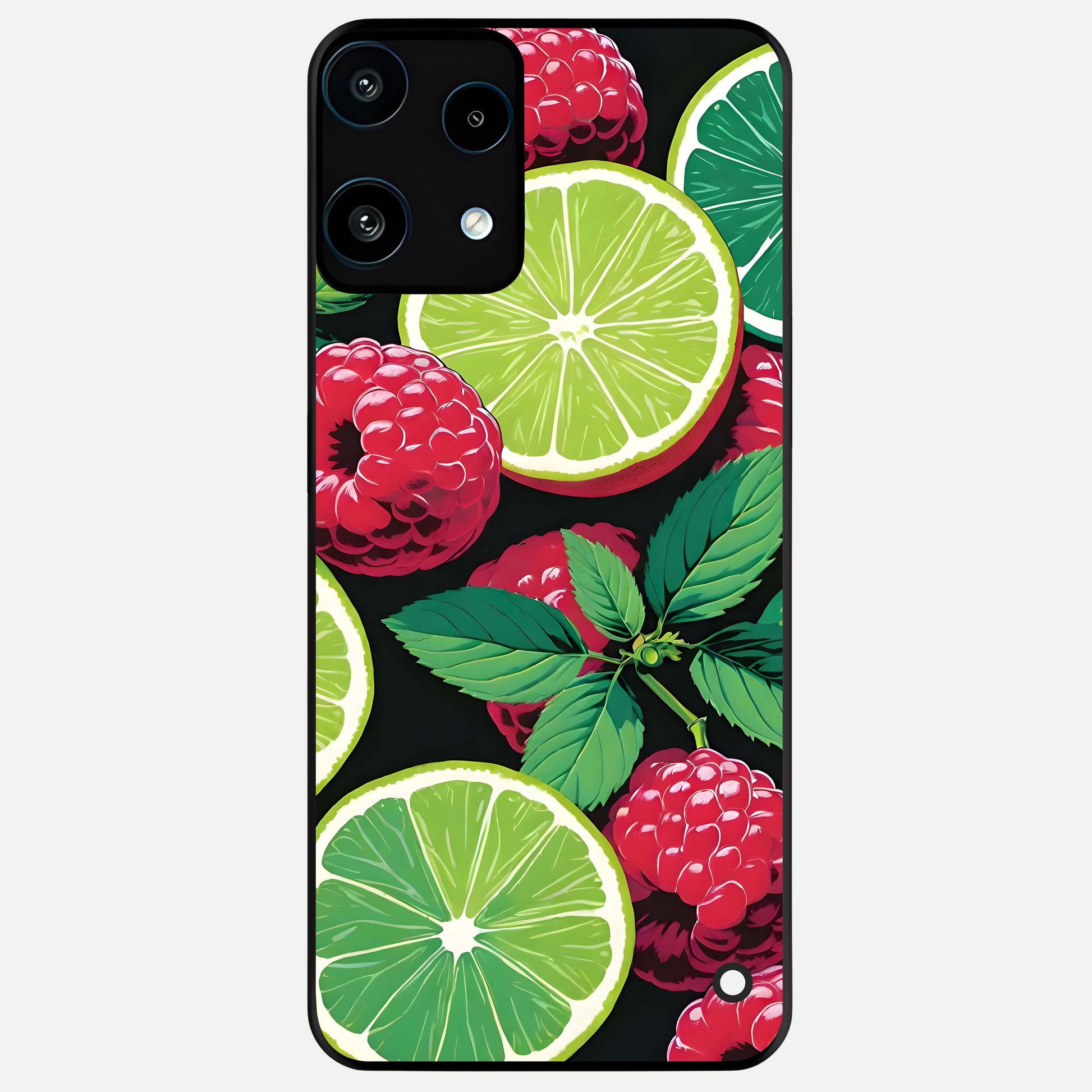  Lime and Raspberry Pattern Glass Case For Nothing Phone 3A Lite back cover – full design glossy printed glass finish