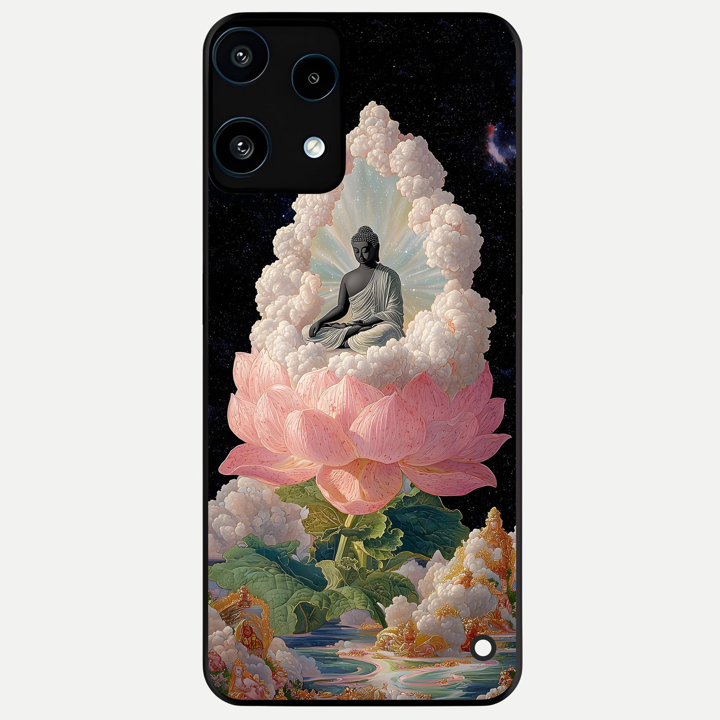  Lotus Divine Peace Glass Case For Nothing Phone 3A Lite back cover – full design glossy printed glass finish