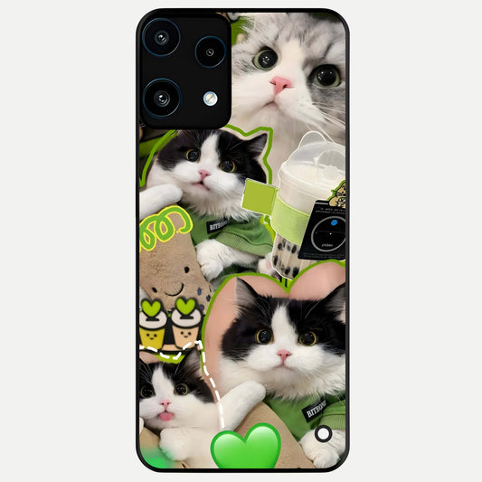  Matcha Cats Mood Glass Case For Nothing Phone 3A Lite back cover – full design glossy printed glass finish