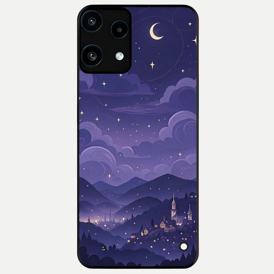  Minimal Night View Glass Case For Nothing Phone 3A Lite back cover – full design glossy printed glass finish