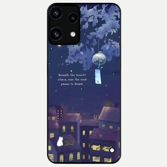 Moonlit Cat Silence Glass Case For Nothing Phone 3A Lite back cover – full design glossy printed glass finish