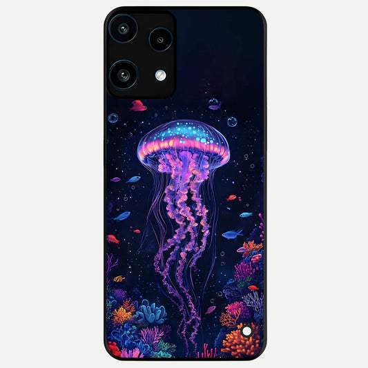  Neon Jellyfish Glass Case For Nothing Phone 3A Lite back cover – full design glossy printed glass finish