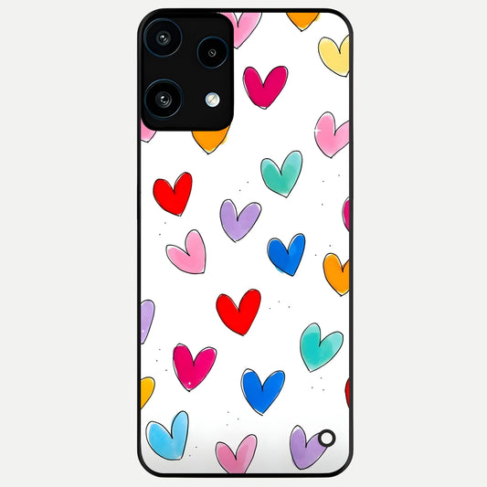  Playful Love Doodles Glass Case For Nothing Phone 3A Lite back cover – full design glossy printed glass finish