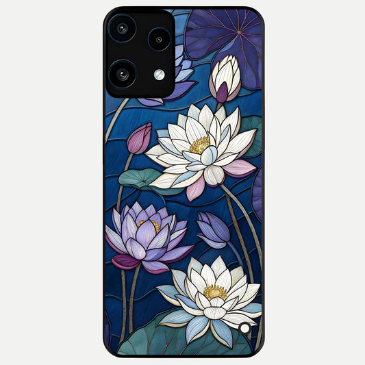  Purple Lotus Stained Glass Case For Nothing Phone 3A Lite back cover – full design glossy printed glass finish