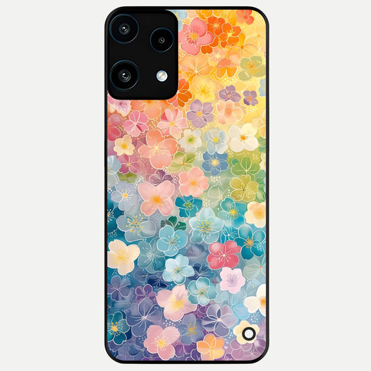  Rainbow Blossom Burst Glass Case For Nothing Phone 3A Lite back cover – full design glossy printed glass finish
