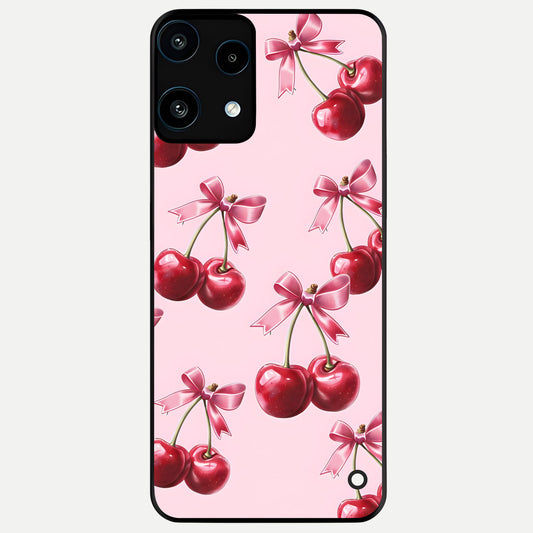  Red Cherries Pattern Glass Case For Nothing Phone 3A Lite back cover – full design glossy printed glass finish