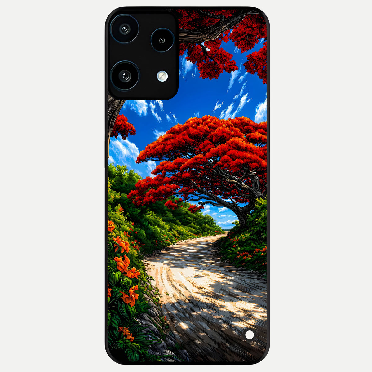  Red Trees Pathway Glass Case For Nothing Phone 3A Lite back cover – full design glossy printed glass finish