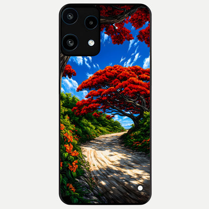  Red Trees Pathway Glass Case For Nothing Phone 3A Lite back cover – full design glossy printed glass finish