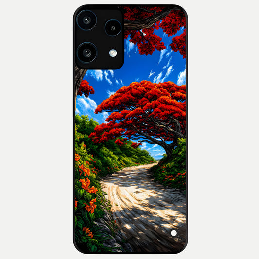  Red Trees Pathway Glass Case For Nothing Phone 3A Lite back cover – full design glossy printed glass finish