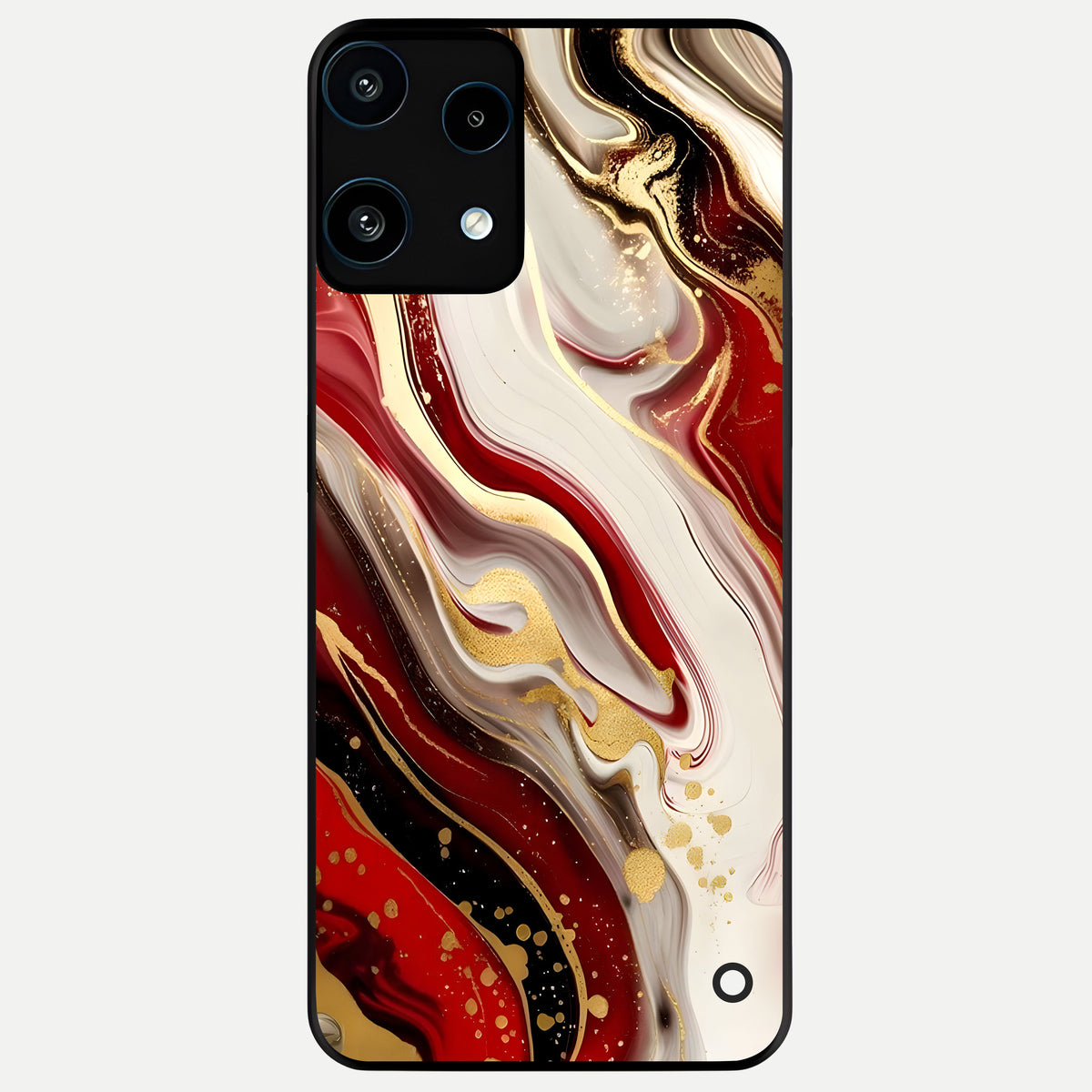  Red And White Marble Glass Case For Nothing Phone 3A Lite back cover – full design glossy printed glass finish