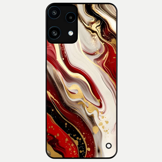  Red And White Marble Glass Case For Nothing Phone 3A Lite back cover – full design glossy printed glass finish