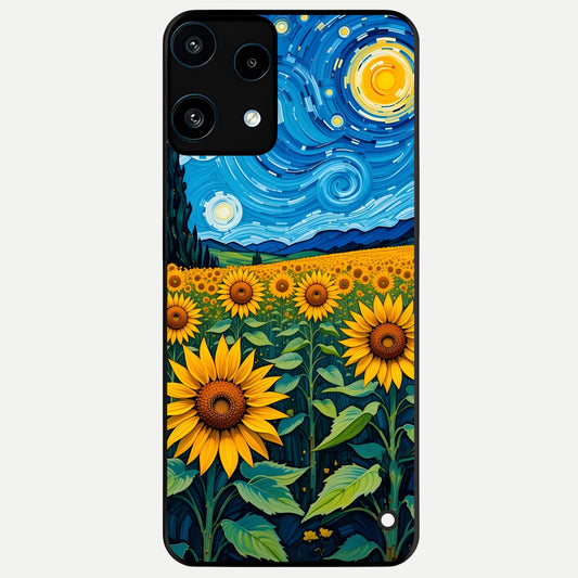  Starry Sunflower Dreams Glass Case For Nothing Phone 3A Lite back cover – full design glossy printed glass finish