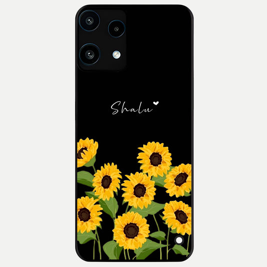  Sunflower Sky Bloom Glass Case For Nothing Phone 3A Lite back cover – full design glossy printed glass finish