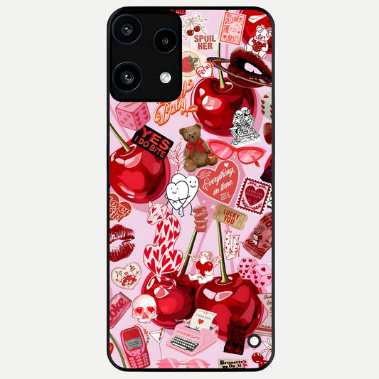 Sweet Cherry Chaos Glass Case For Nothing Phone 3A Lite back cover – full design glossy printed glass finish