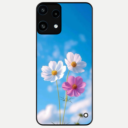  Tripple Flowers With Sky Glass Case For Nothing Phone 3A Lite back cover – full design glossy printed glass finish