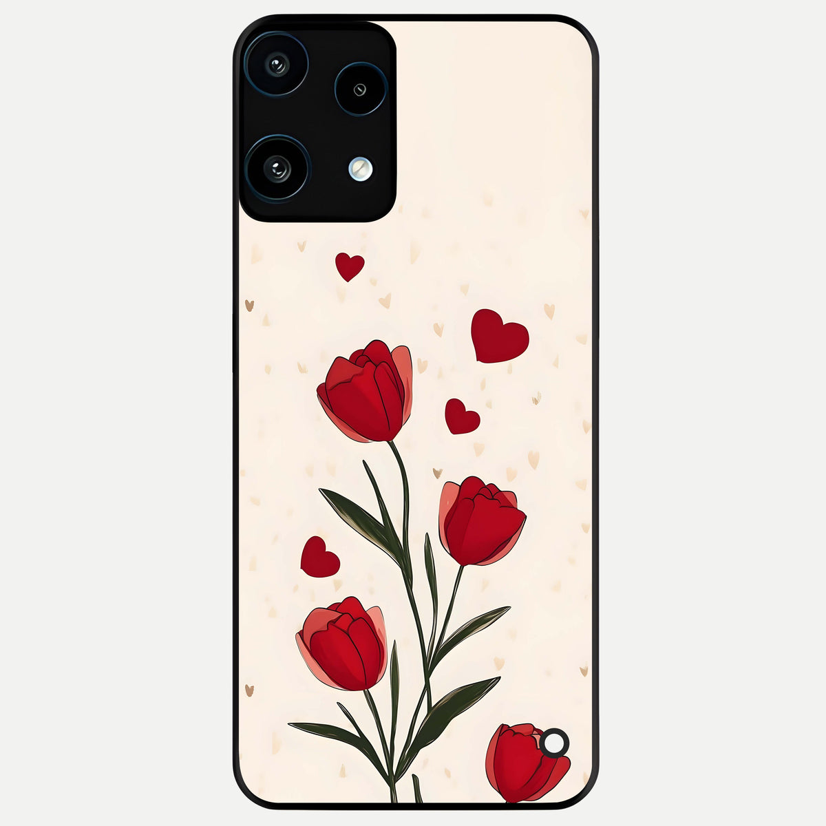  Tulip With Heart Glass Case For Nothing Phone 3A Lite back cover – full design glossy printed glass finish