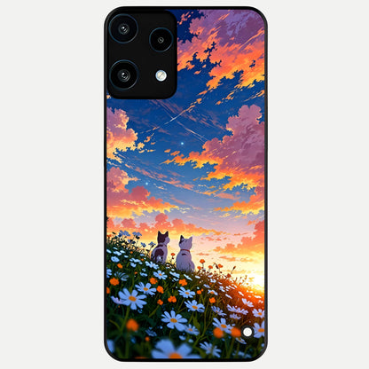  Two Cats Friends Glass Case For Nothing Phone 3A Lite back cover – full design glossy printed glass finish
