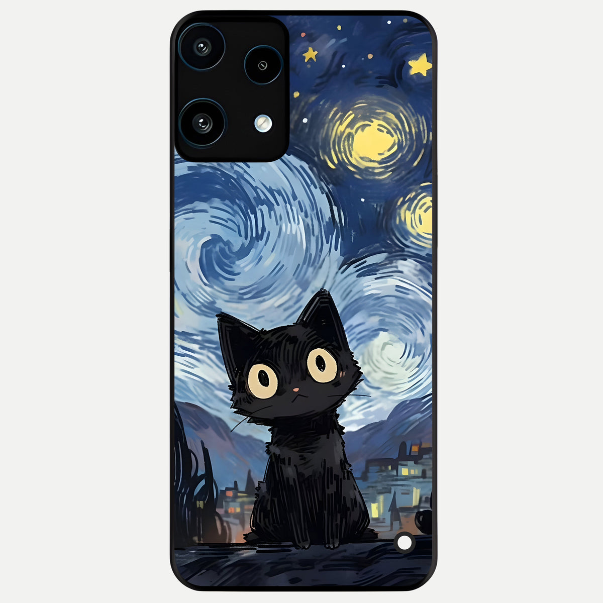  Van Gogh Cat Glass Case For Nothing Phone 3A Lite back cover – full design glossy printed glass finish