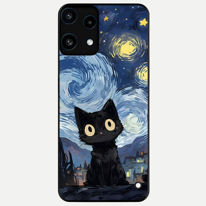  Van Gogh Cat Glass Case For Nothing Phone 3A Lite back cover – full design glossy printed glass finish