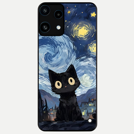 Van Gogh Cat Glass Case For Nothing Phone 3A Lite back cover – full design glossy printed glass finish
