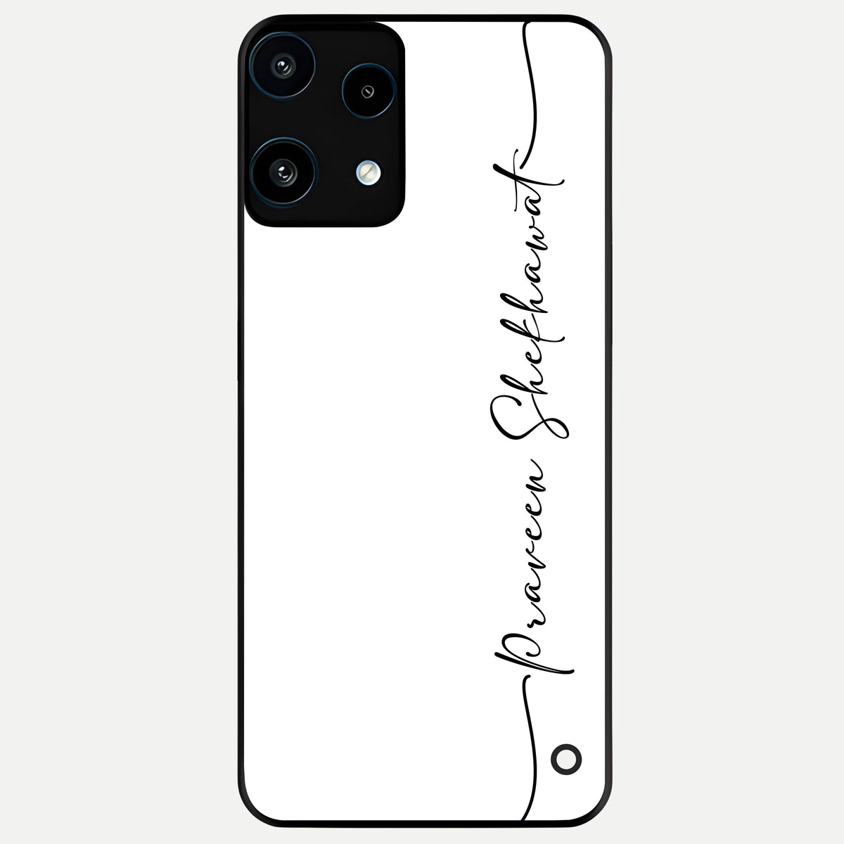  White Tune Custom Name Glass Case For Nothing Phone 3A Lite back cover – personalized glossy printed glass finish