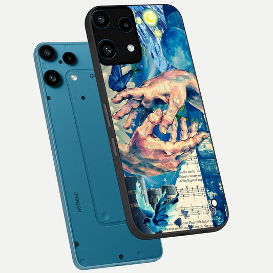 Aesthetic Divider phone case For Nothing Phone 3A Lite showing premium glass back cover with detailed artwork