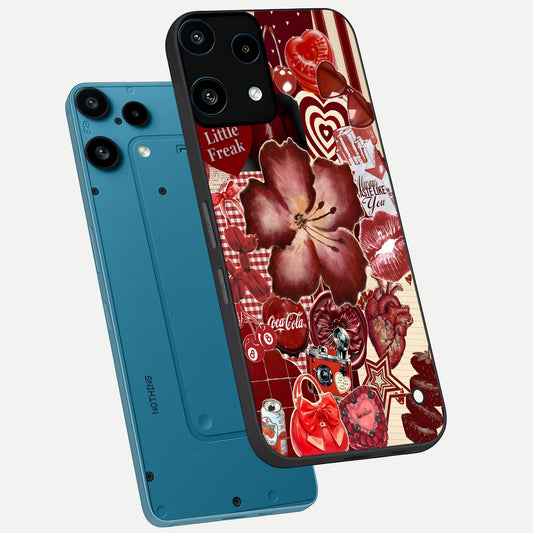  Aesthetic Little Freak phone case For Nothing Phone 3A Lite showing premium glass back cover with detailed artwork