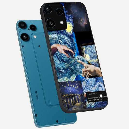  Aesthetic Vando Hands phone case For Nothing Phone 3A Lite showing premium glass back cover with detailed artwork