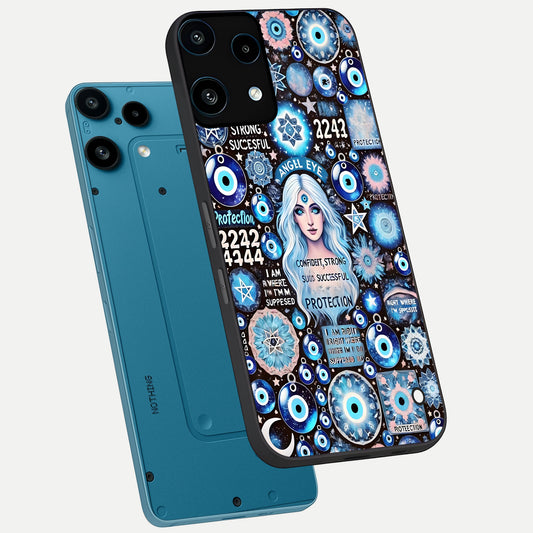  Angel Aura Shield phone case For Nothing Phone 3A Lite showing premium glass back cover with detailed artwork