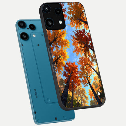  Autumn Sky Rise phone case For Nothing Phone 3A Lite showing premium glass back cover with detailed artwork