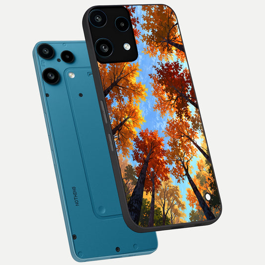  Autumn Sky Rise phone case For Nothing Phone 3A Lite showing premium glass back cover with detailed artwork