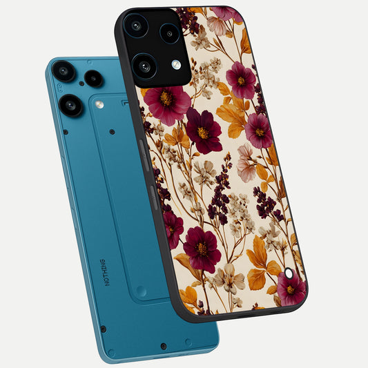  Autumn Wine Bloom phone case For Nothing Phone 3A Lite showing premium glass back cover with detailed artwork