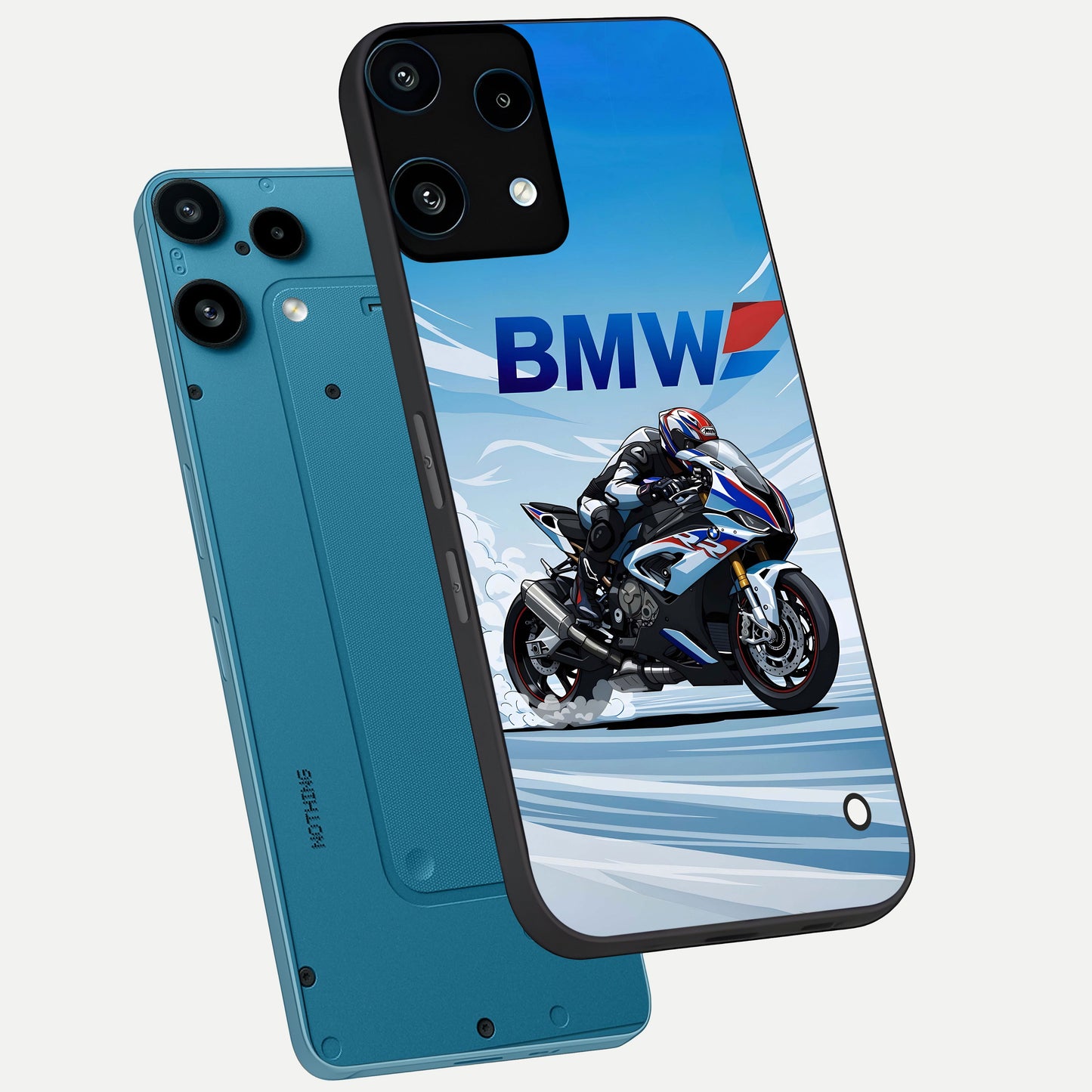  BMW Power Drift phone case For Nothing Phone 3A Lite showing premium glass back cover with detailed artwork
