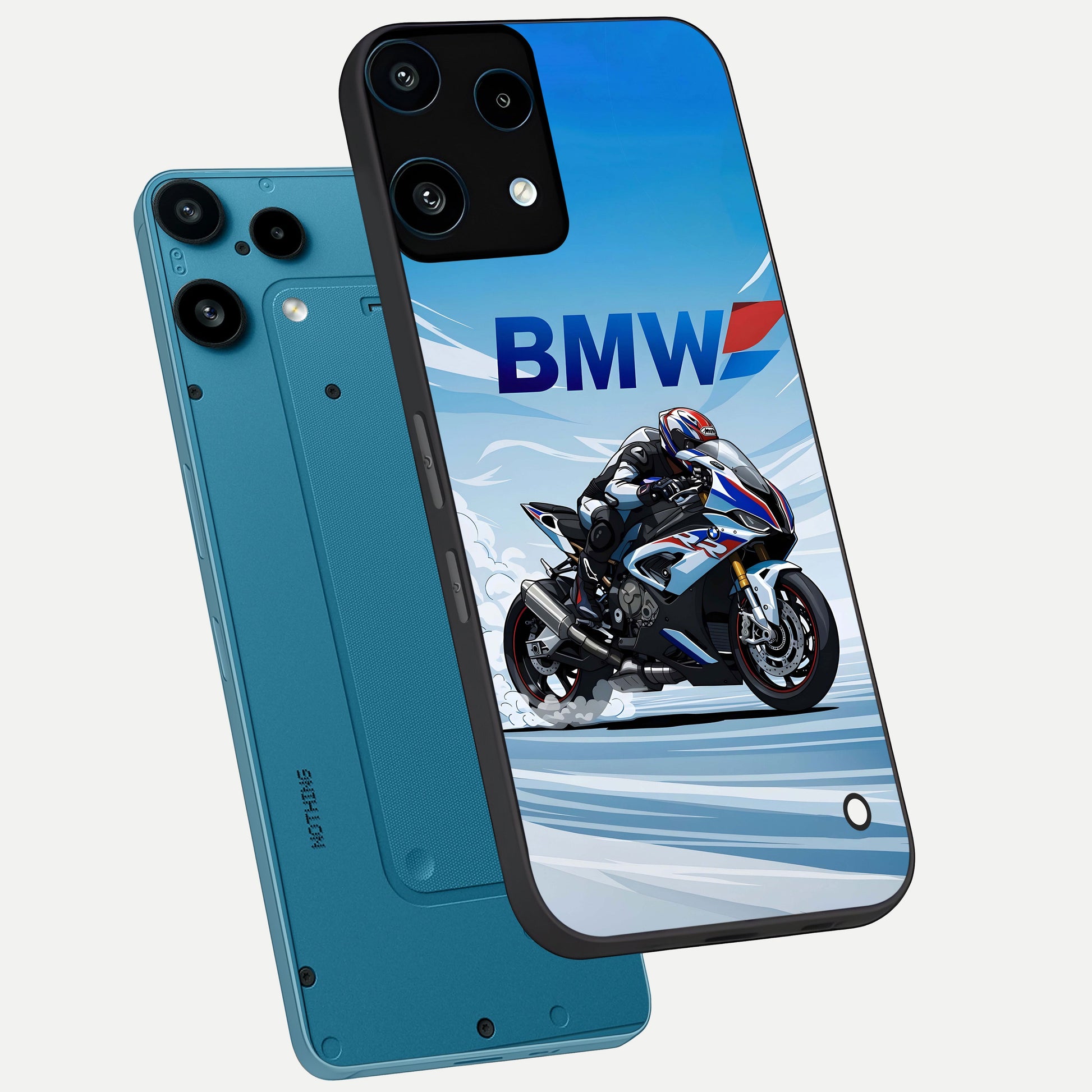  BMW Power Drift phone case For Nothing Phone 3A Lite showing premium glass back cover with detailed artwork