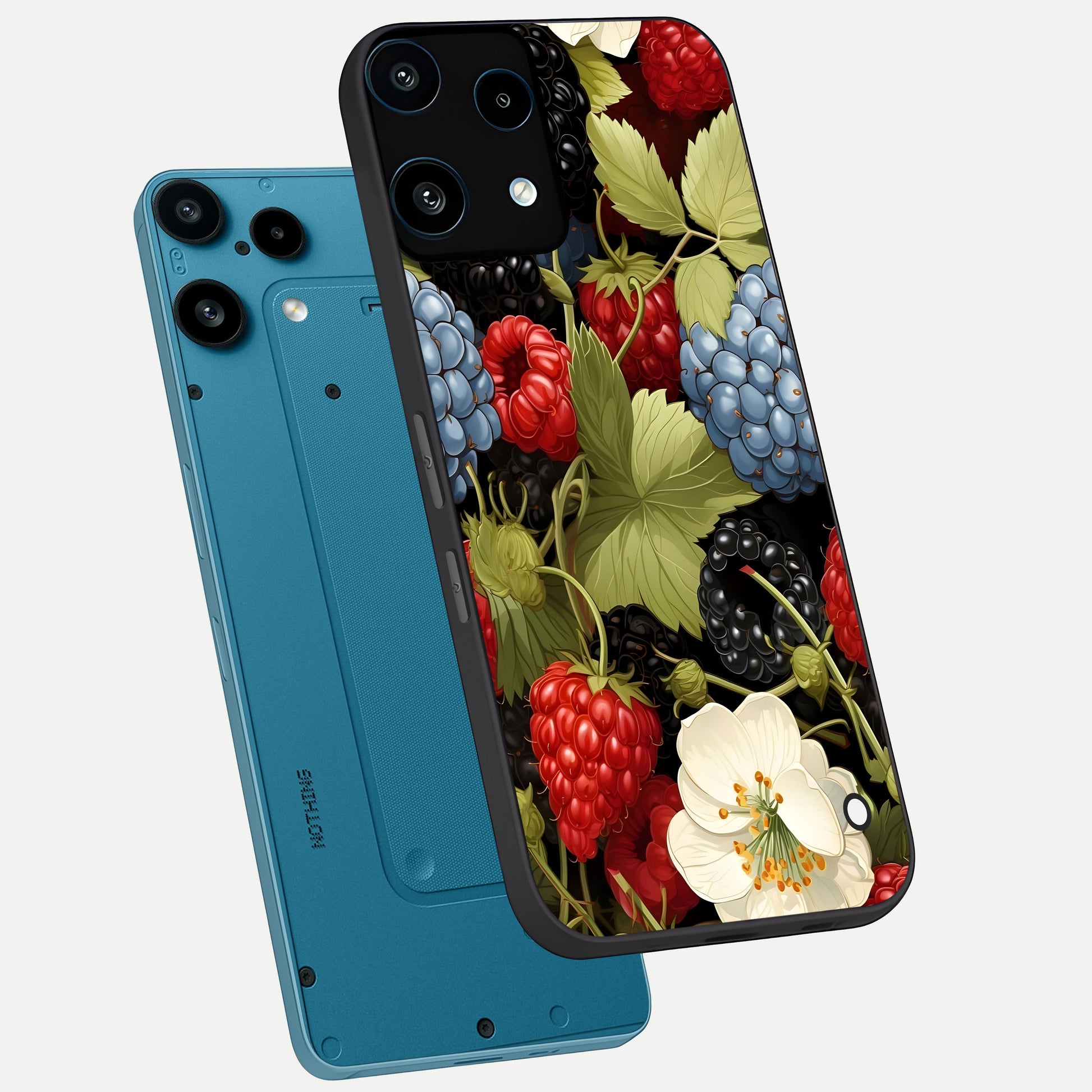  Berry Bloom Charm phone case For Nothing Phone 3A Lite showing premium glass back cover with detailed artwork
