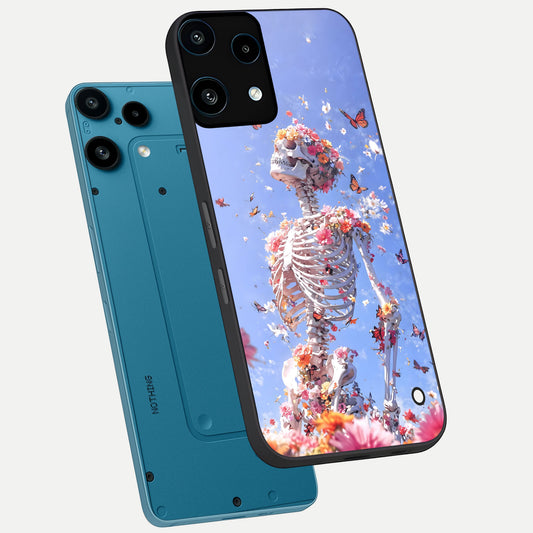  Bloom Beyond Bones phone case For Nothing Phone 3A Lite showing premium glass back cover with detailed artwork
