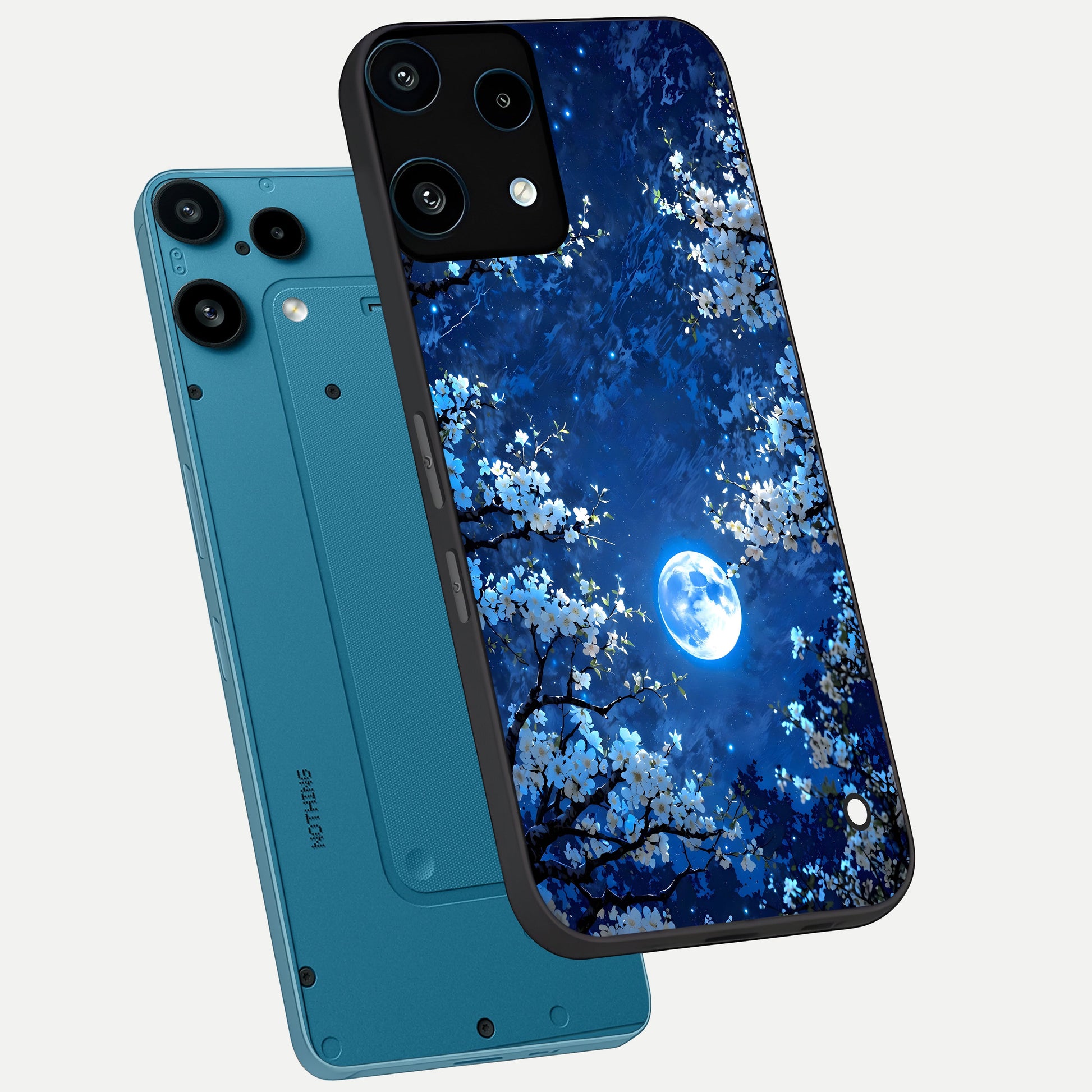  Blossom Moonlight Sky phone case For Nothing Phone 3A Lite showing premium glass back cover with detailed artwork