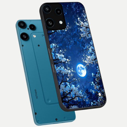  Blossom Moonlight Sky phone case For Nothing Phone 3A Lite showing premium glass back cover with detailed artwork