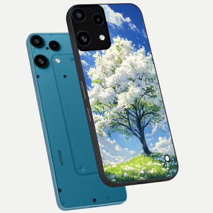  Blossom Sky Serenity phone case For Nothing Phone 3A Lite showing premium glass back cover with detailed artwork