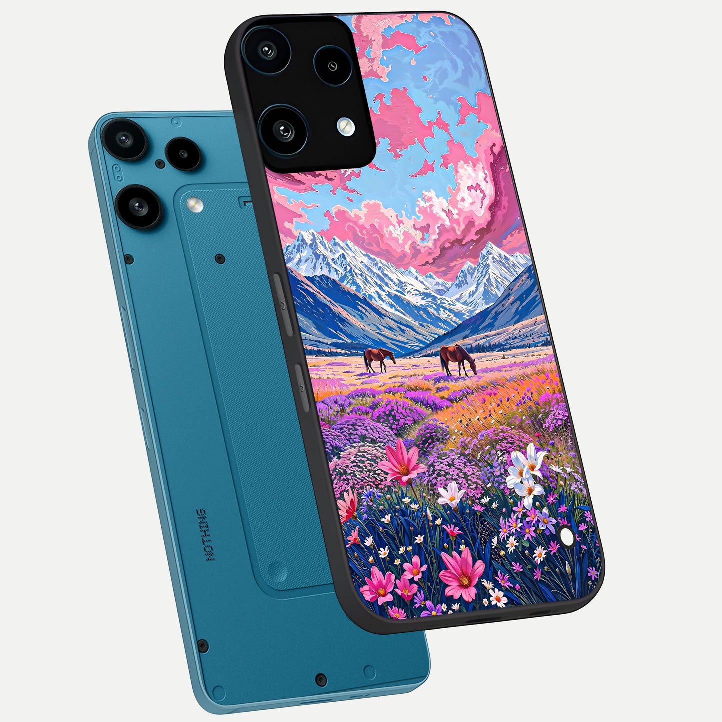  Blossom Valley Dream phone case For Nothing Phone 3A Lite showing premium glass back cover with detailed artwork