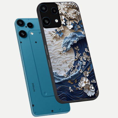  Blossom Wave Art phone case For Nothing Phone 3A Lite showing premium glass back cover with detailed artwork