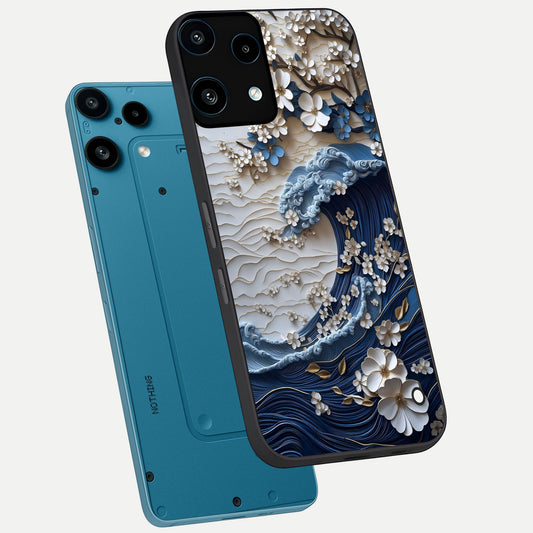  Blossom Wave Art phone case For Nothing Phone 3A Lite showing premium glass back cover with detailed artwork