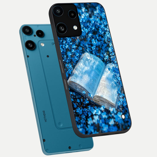  Blue Bloom Tales phone case For Nothing Phone 3A Lite showing premium glass back cover with detailed artwork