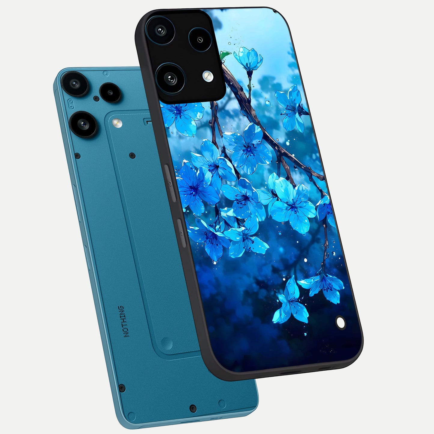  Blue Blossoms Branch phone case For Nothing Phone 3A Lite showing premium glass back cover with detailed artwork