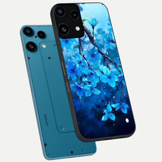  Blue Blossoms Branch phone case For Nothing Phone 3A Lite showing premium glass back cover with detailed artwork