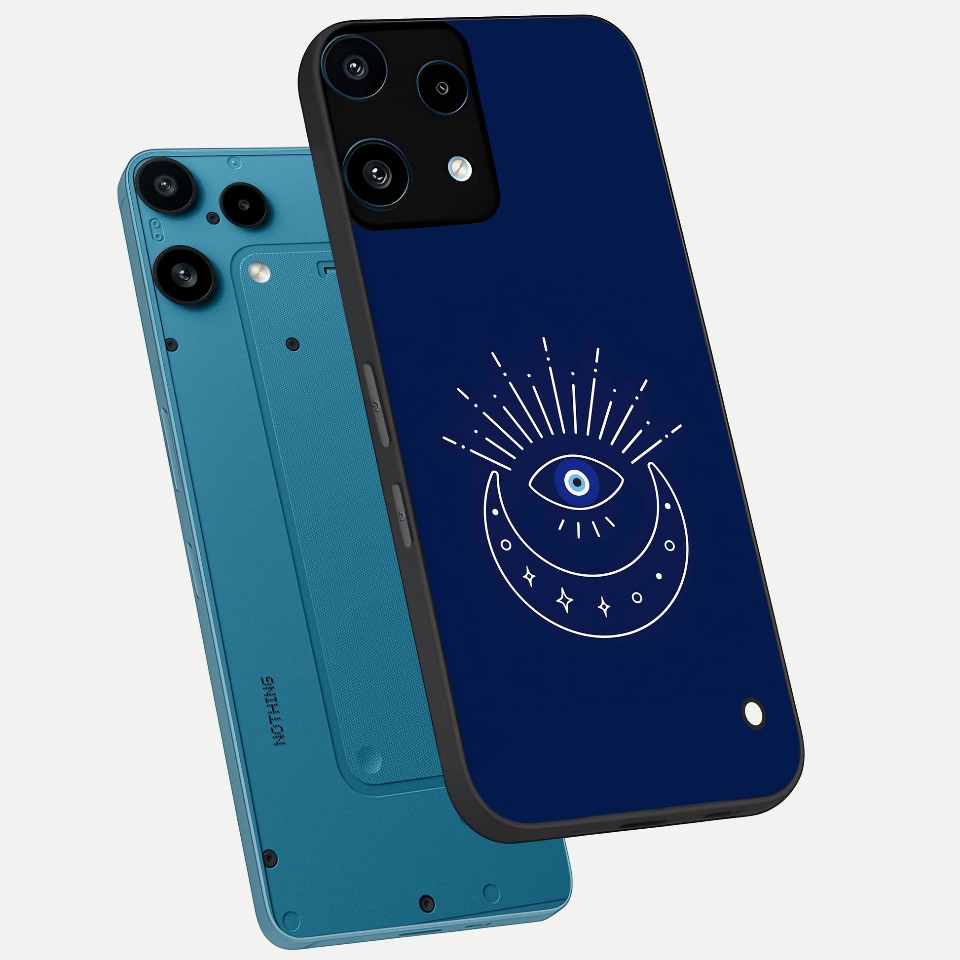  Blue Evil Eye phone case For Nothing Phone 3A Lite showing premium glass back cover with detailed artwork