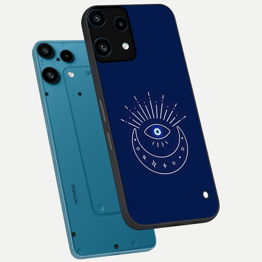  Blue Evil Eye phone case For Nothing Phone 3A Lite showing premium glass back cover with detailed artwork