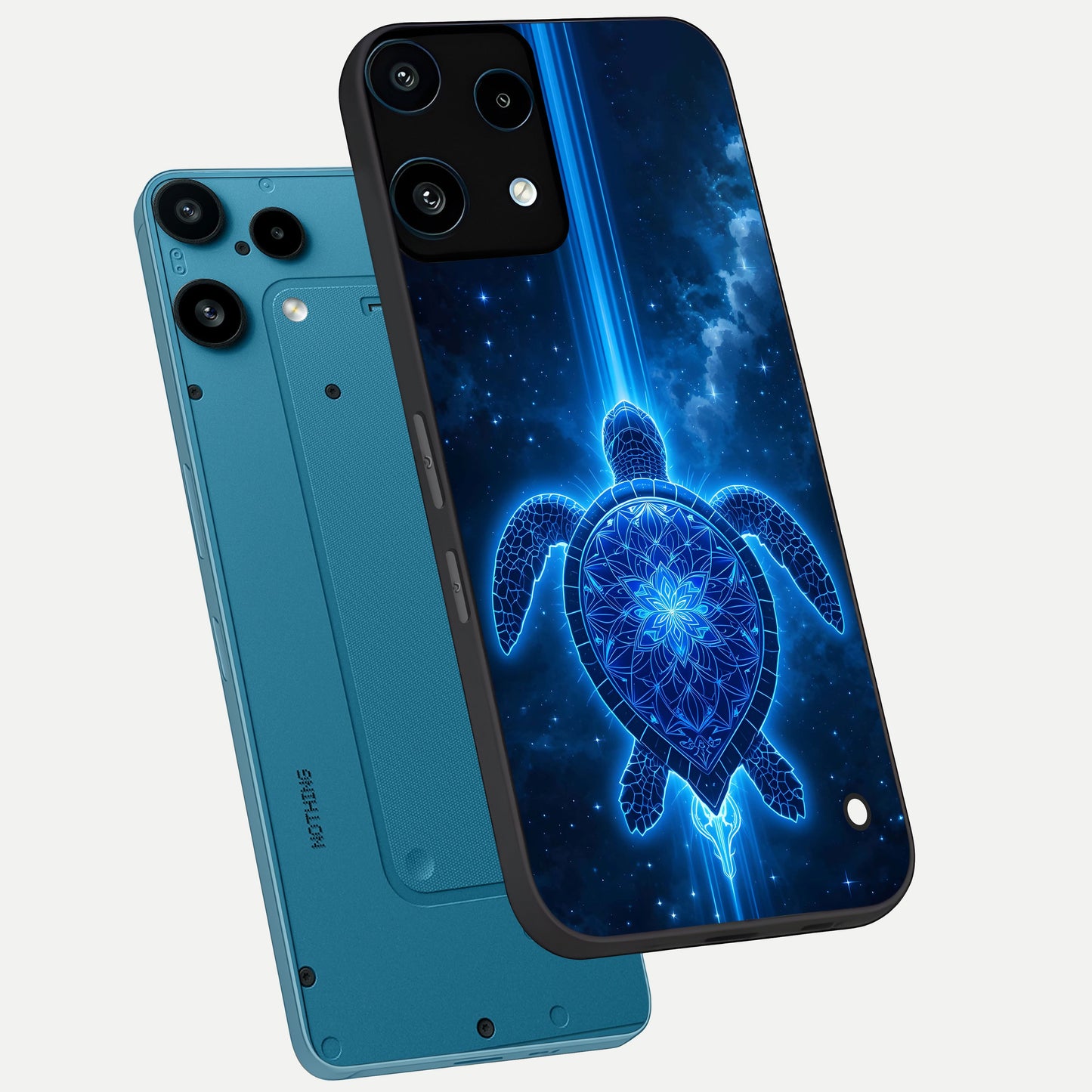  Blue Galaxy Turtle phone case For Nothing Phone 3A Lite showing premium glass back cover with detailed artwork
